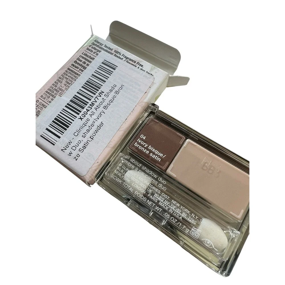 Clinique All About Shadow Duo Eyeshadow #04 Ivory Bisque/Bronze Satin 0.05 Oz